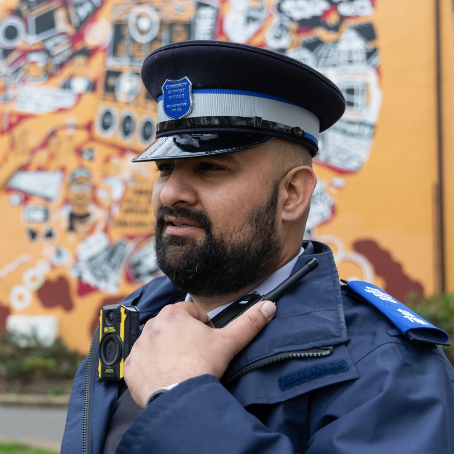 PCSO holding his headphone