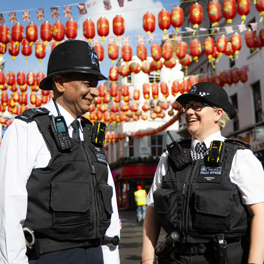 Two Police constables in front of China town